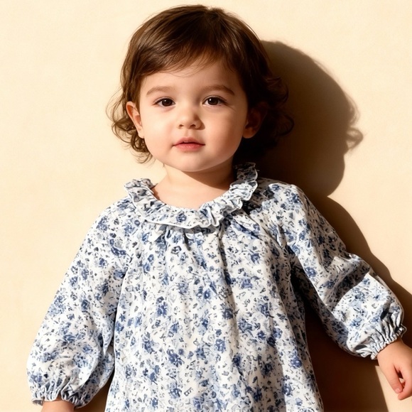 Ralph Lauren Baby Cotton Floral Ruffle Cottagecore Boho Blouse - Picture 1 of 5